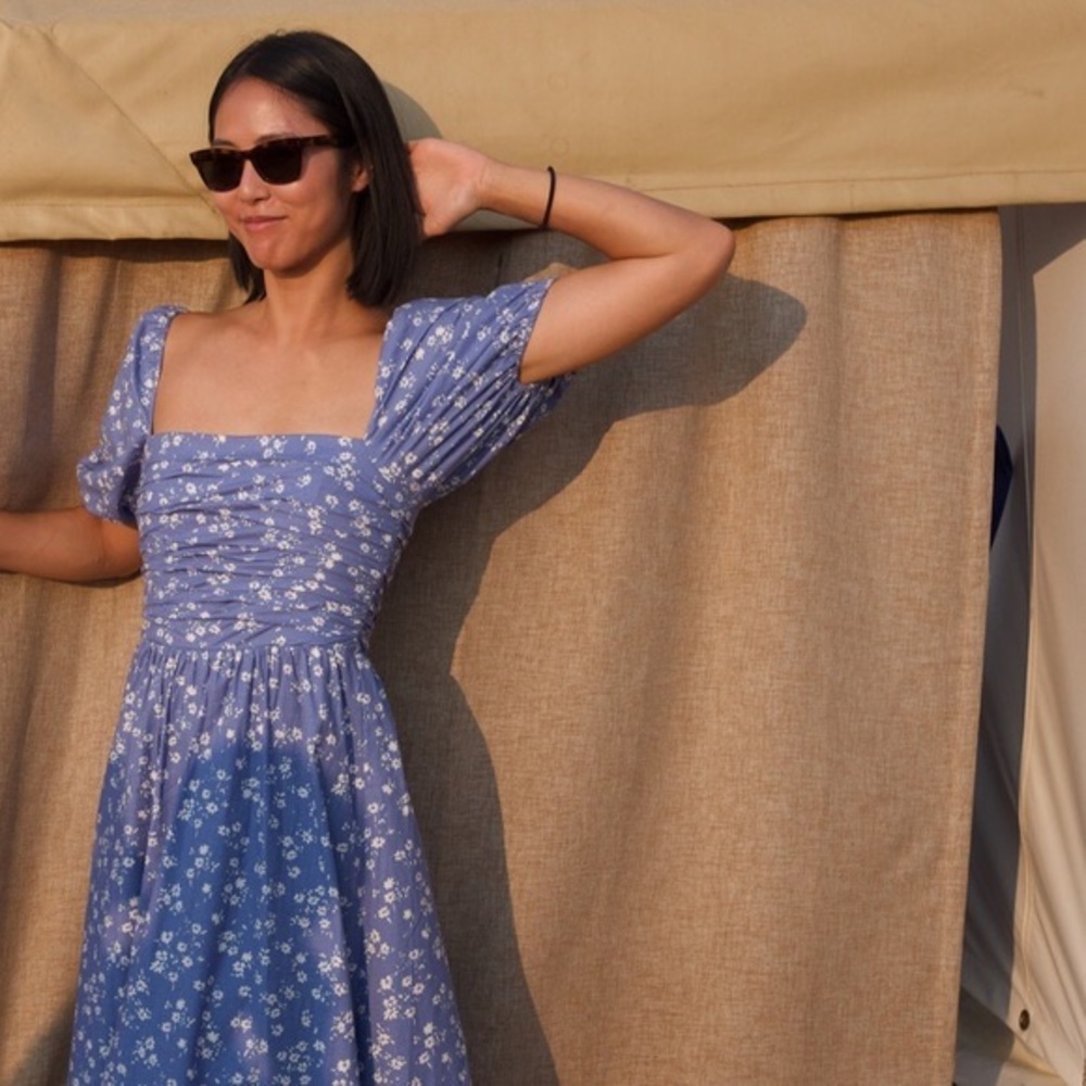 Reformation Rachelle Blue Floral Dress - Picture 2 of 11
